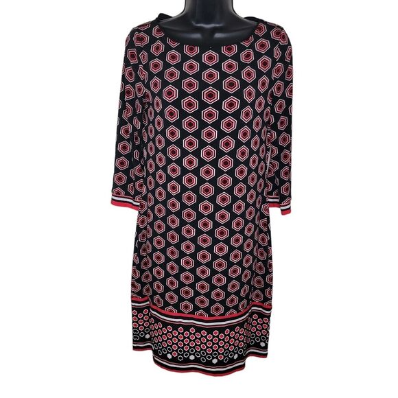 Whbm geometric stretch jersey shift dress size XS - Picture 1 of 7